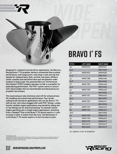 Mercury Racing Bravo Propeller